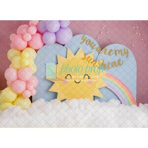 You are My Sunshine Balloon Arch Photography Backdrop Birthday 80" X 67"